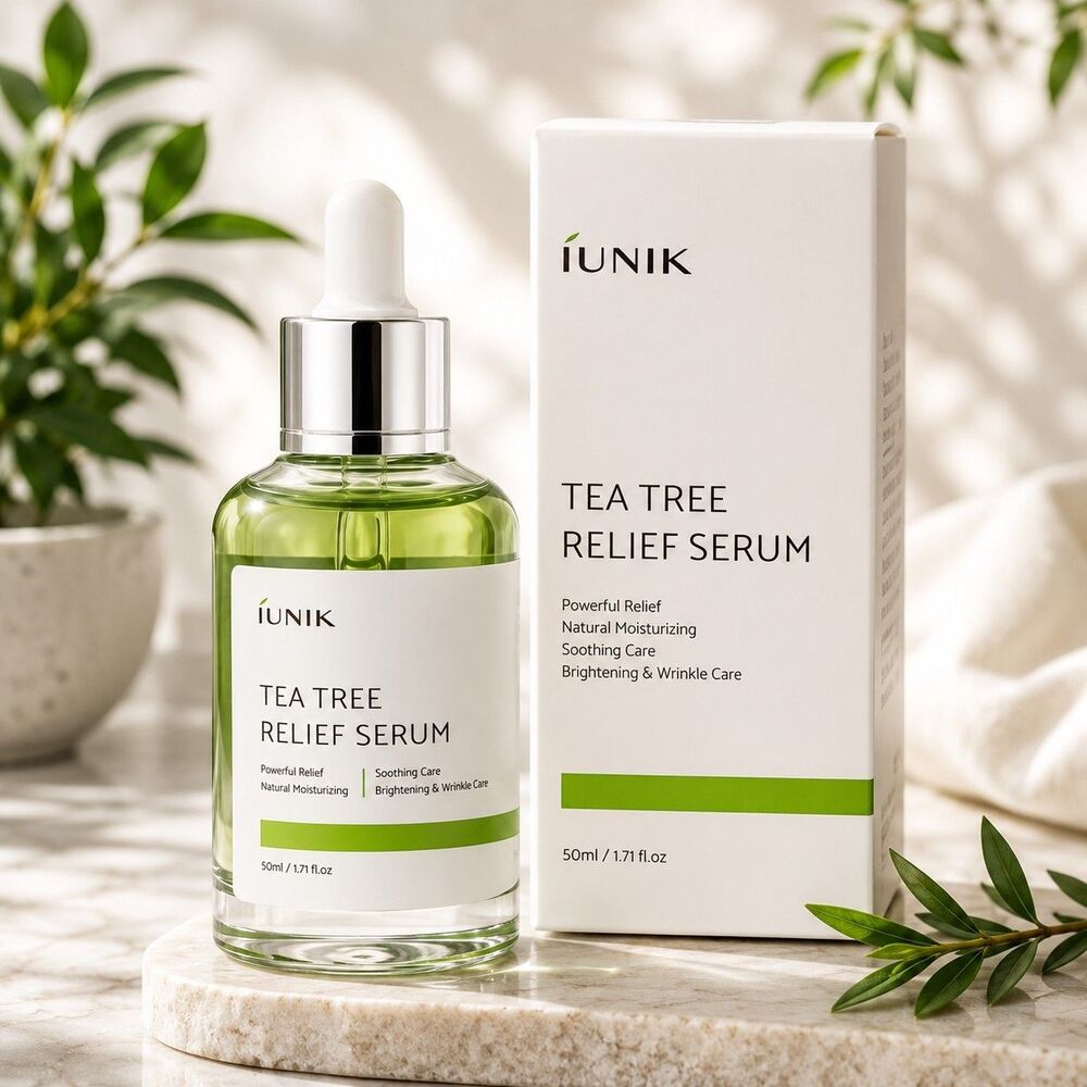 Iunik Tea Tree Relief Serum Calming Soothing Care 1.69 Fl Oz